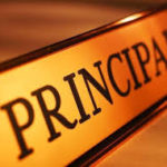 name plate with the word "Principal"
