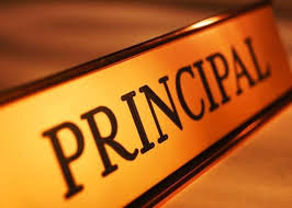 name plate with the word "Principal"