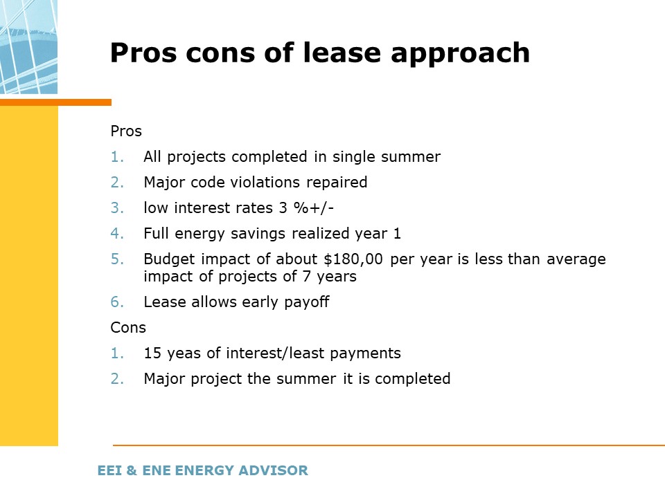 Pros and Cons of lease approach