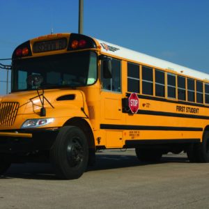 Parked school bus