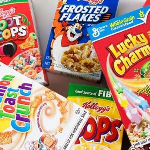 Photo of cereal boxes