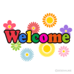 Welcome sign with flowers